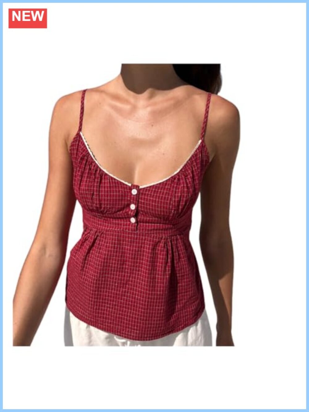 Women Floral Lace Cami Crop Top Y2K Spaghetti Strap Scoop Neck Button Down Tie